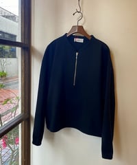 プルオーバー YARRA ヤラ ダンボールハーフジッププルオーバー ブラック  1651-268