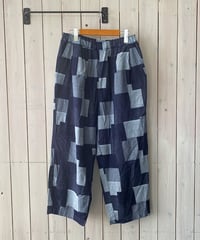 パンツ prit プリット パッチワークインディゴジャガードタックバギーパンツ P70704