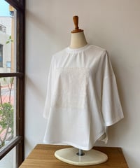 プルオーバー YARRA ヤラ シルキータッチ５分袖レースTEE ホワイト 1641-201