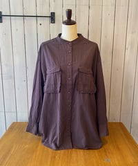シャツ tumugu ツムグ ふわふわコットンチュニックシャツ ブラウン TB26302