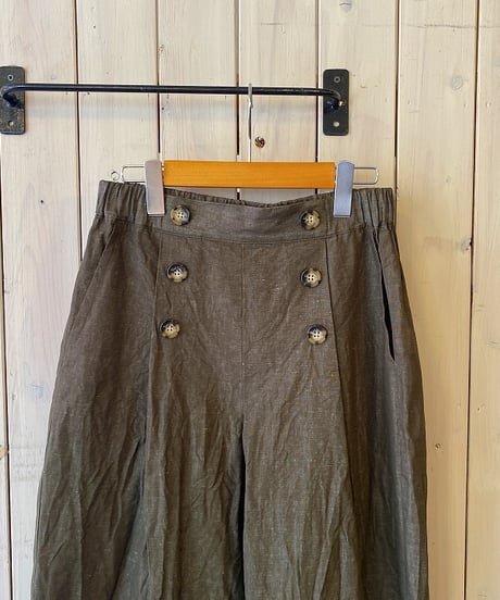 パンツ Vent d'ouest ヴァンドウェスト コットンリネンダンガリーマリンパンツ カーキ VE36602