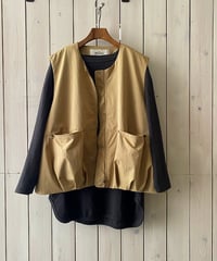 ベスト LeMelange  ルメランジュ 裾バルーンベスト ベージュ 8643702