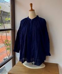 ブラウス HEAVENLY ヘブンリー チェックシャーリングブラウス ネイビー 263752