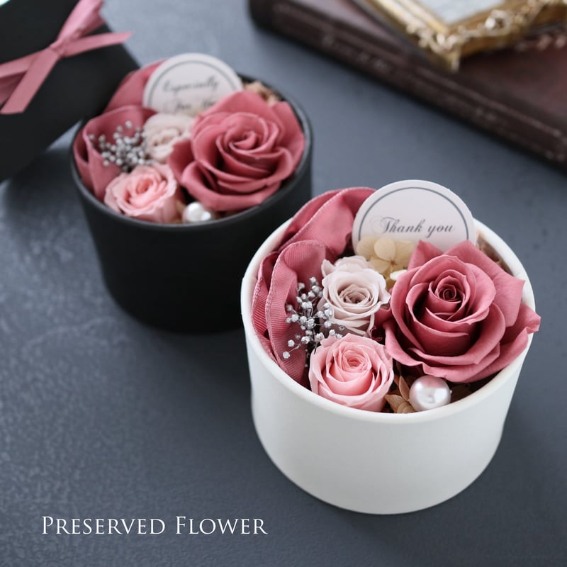 Preserved Flower】くすみピンクの大人可愛いプチフラワーボックス