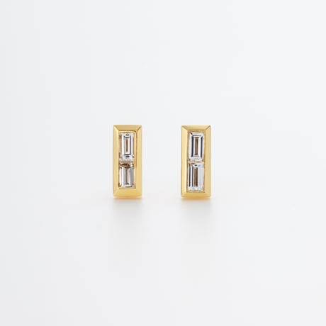 18K Yellow Gold Ice Bar Earring