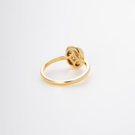 18K Oval Mosaic Diamond Ring