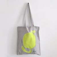 ［Callオリジナル］トートバッグ ミロコマチコ ”Blacktenhole”  イエロー×ブルー