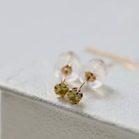 スフェーンの小さな六本爪ピアス
