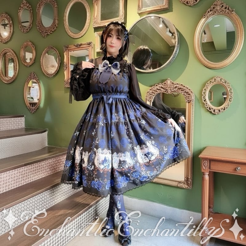 金魚姫の薔薇水庭園JSK(黒×青薔薇)2サイズ展開 | Enchantlic Enchanti