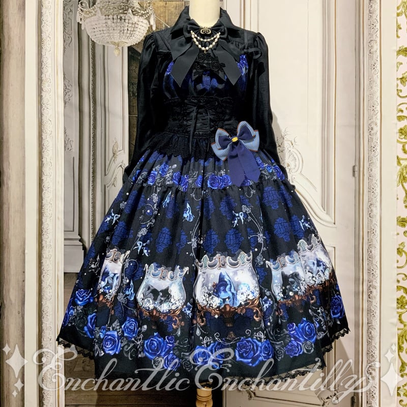 金魚姫の薔薇水庭園JSK(黒×青薔薇)2サイズ展開 | Enchantlic Enchanti