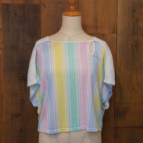 VINTAGE PASTEL STRIPE DESIGN TOP