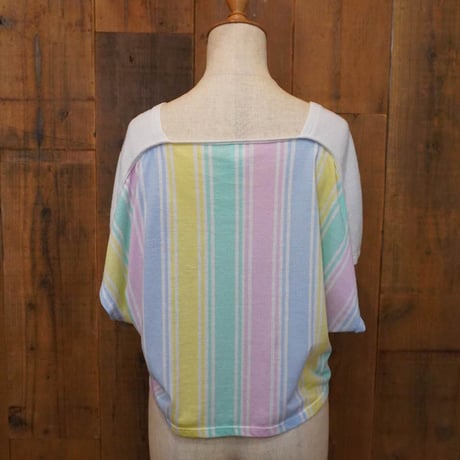 VINTAGE PASTEL STRIPE DESIGN TOP