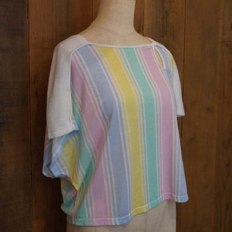 VINTAGE PASTEL STRIPE DESIGN TOP