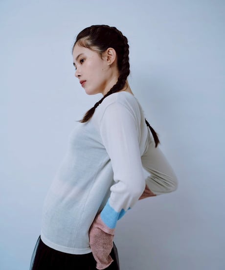 【HCAE】 COLOR CUFF KNIT TOP  E26A0036