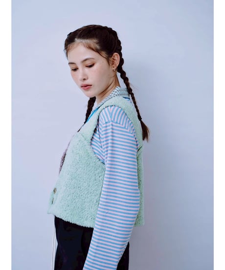 【HCAE】  BICLOR  KNIT BUSTIER  E26A0038