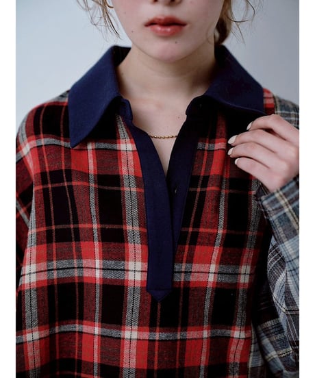 HCAE│ PANELED CHECK PULLOVER
