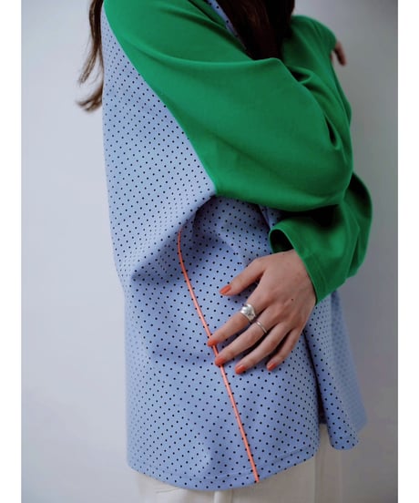 【HCAE】 DOT RAGLAN TOP  E26A0033