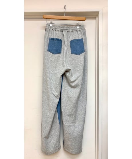 MONiLE｜デニム×スウェット異素材コンビワイドパンツ