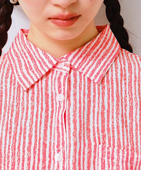 【HCAE】 LACE STRIPE SHIRT　E27S0001