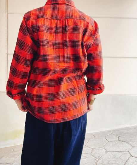 NATURAL LAUNDRY│ネルサイクル刺繍チェックシャツ