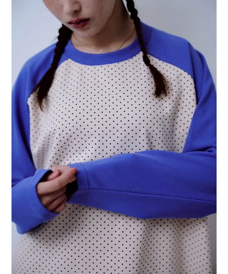 【HCAE】 DOT RAGLAN TOP  E26A0033