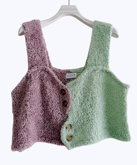 【HCAE】  BICLOR  KNIT BUSTIER  E26A0038