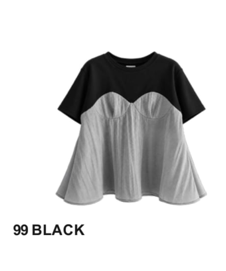 【HCAE】 BUSTIER LAYERED TOP　E27S0016