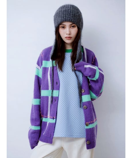 【HCAE】  JACQUARD KNIT CARDIGAN   E26A0044
