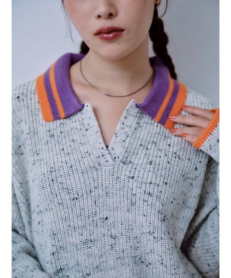 【HCAE】  NEP KNIT PULLIVER  E26A0042