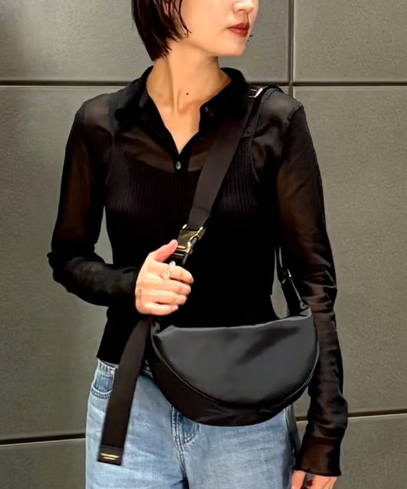 値下げ❣️VIOLADORO ブラック ボディバッグ VIOLAd'ORO│ナイロンボディバッグ V-2247 | TO