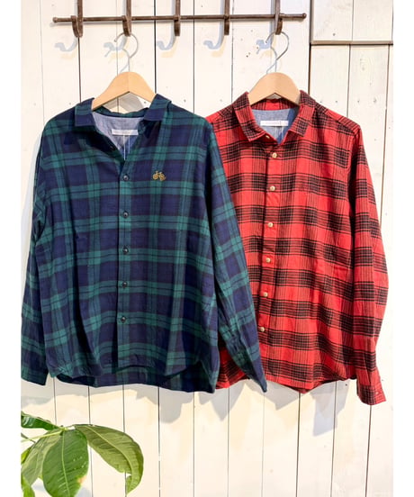 NATURAL LAUNDRY│ネルサイクル刺繍チェックシャツ