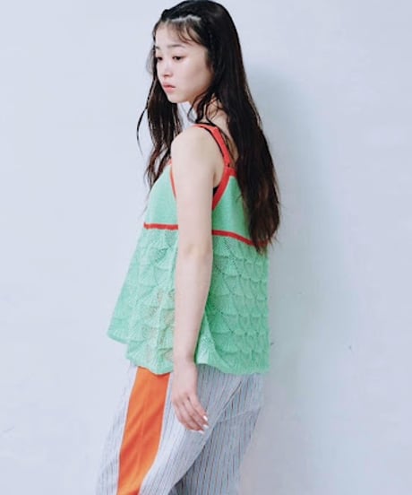 【HCAE】 CONTRAST KNIT CAMISOLE　E27S0013