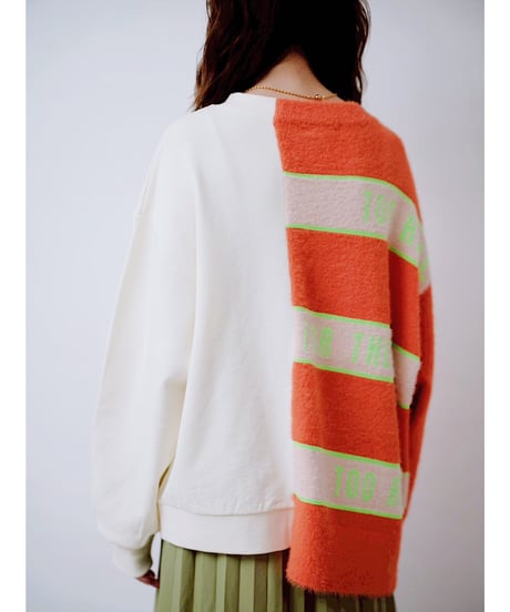 【HCAE】MIXD FABRIC SWEAT SHIRT    E26A0041