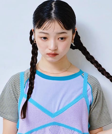 【HCAE】 CONTRAST KNIT CAMISOLE　E27S0013
