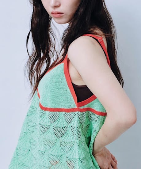 【HCAE】 CONTRAST KNIT CAMISOLE　E27S0013