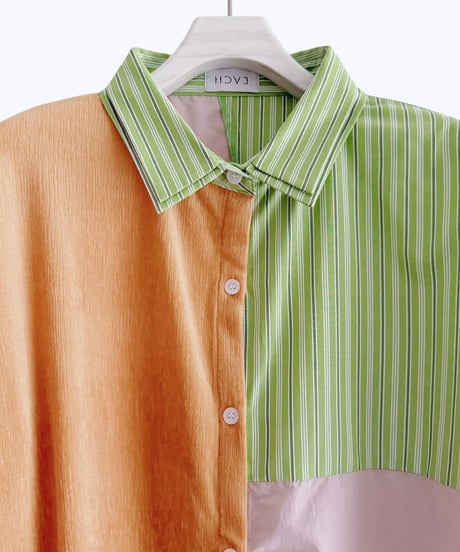 【HCAE】 MIXD PANEL SHIRT　E26A0030