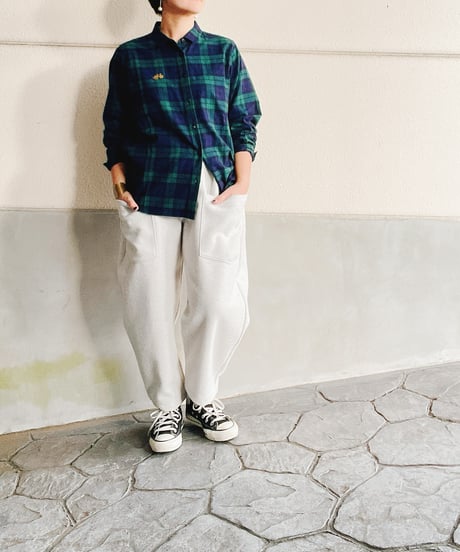 NATURAL LAUNDRY│ショート丈Wリングワイドテーパードパンツ