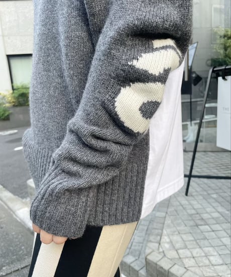 ANTHOM│ 異素材切替ローゲージKNIT　A41540