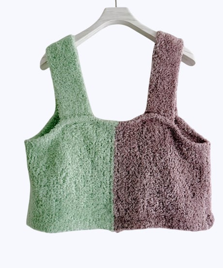 【HCAE】  BICLOR  KNIT BUSTIER  E26A0038