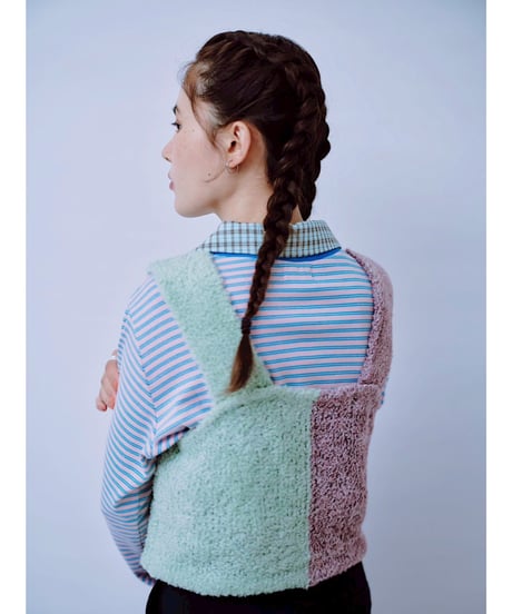 【HCAE】  BICLOR  KNIT BUSTIER  E26A0038