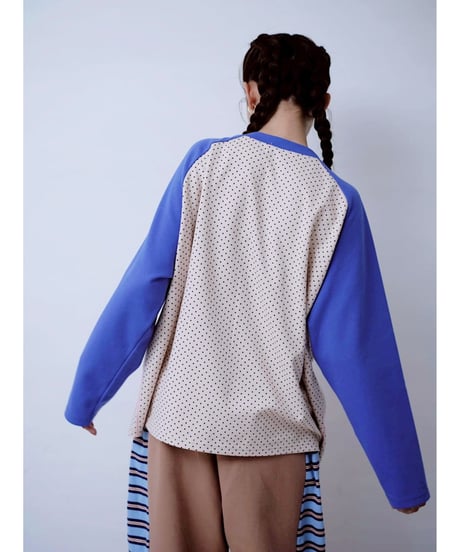 【HCAE】 DOT RAGLAN TOP  E26A0033