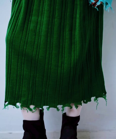 【HCAE】  DAMAGED  KNIT DRESS   E26A0043