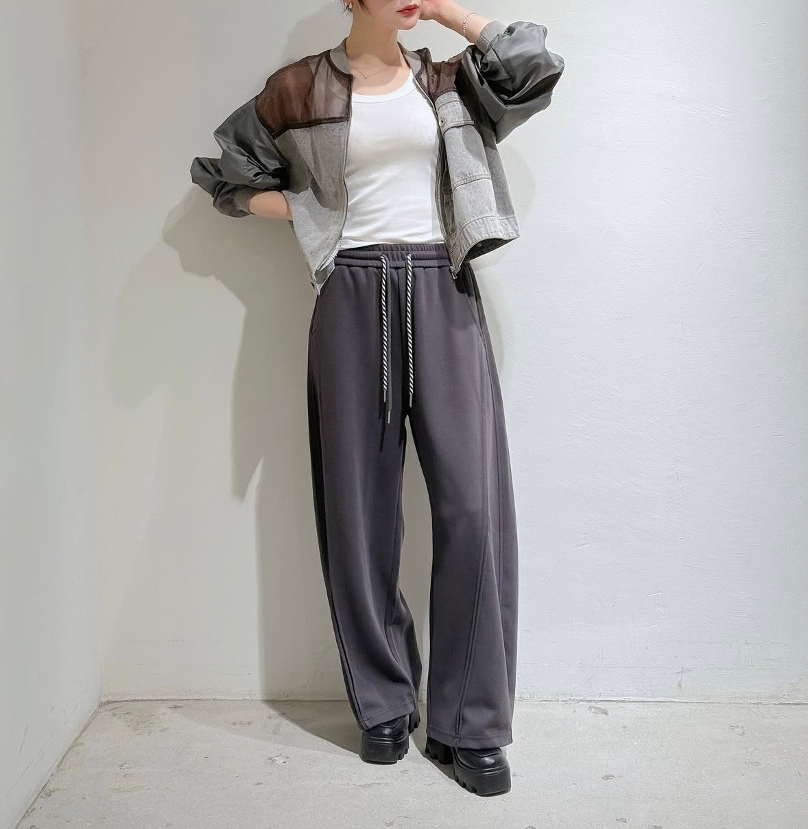 あやまま様用 ダブルコードスウェットパンツ ベージュ Pauline Bleu