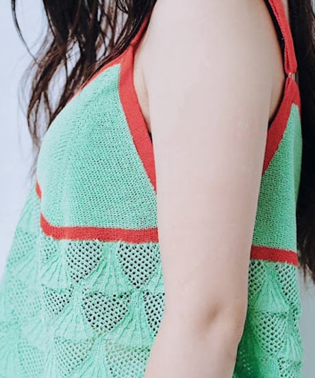 【HCAE】 CONTRAST KNIT CAMISOLE　E27S0013