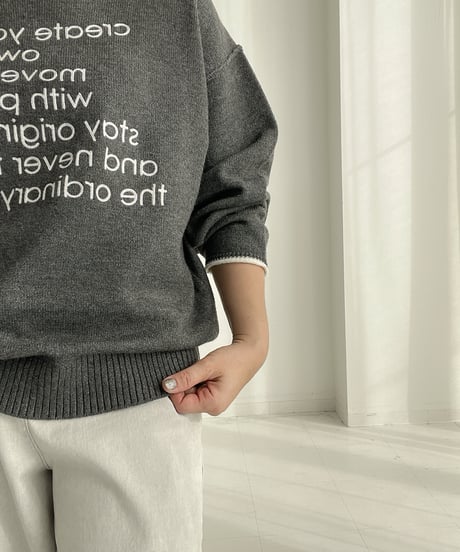 【ayane】ロゴ刺繍プルオーバーニット　876826