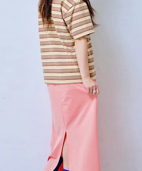 【HCAE】 ASYMMETRIC PLACKET STRIPED POLO　E27S0012