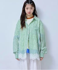 【HCAE】 LACE STRIPE SHIRT　E27S0001
