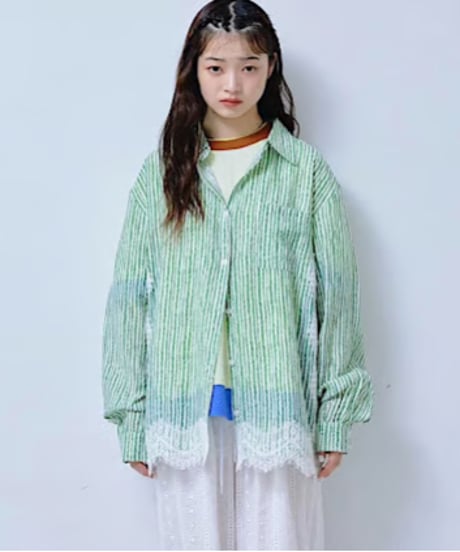 【HCAE】 LACE STRIPE SHIRT　E27S0001