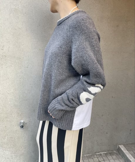 ANTHOM│ 異素材切替ローゲージKNIT　A41540