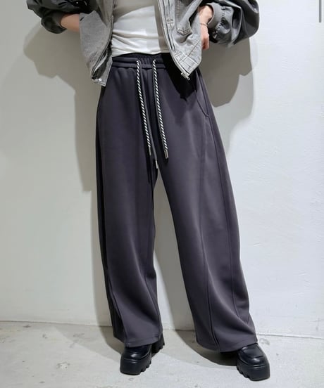 Pauline bleu｜ダブルコードスウェットワイドパンツ